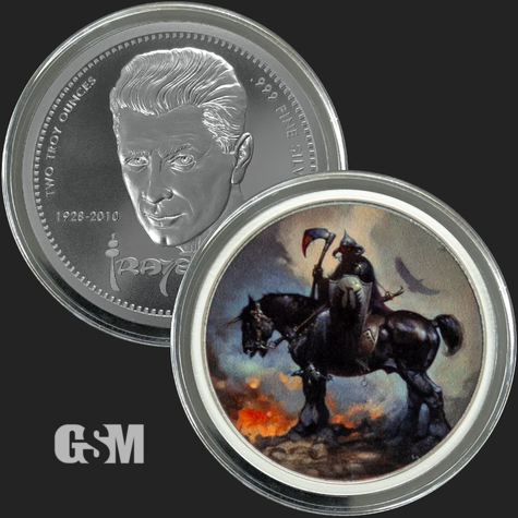 Frazetta Colorized 2oz Golden State Mint Death Dealer V1 777