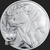 1/4 oz Bull & Bear Silver Bullion .999 Fine Silver Round Obverse