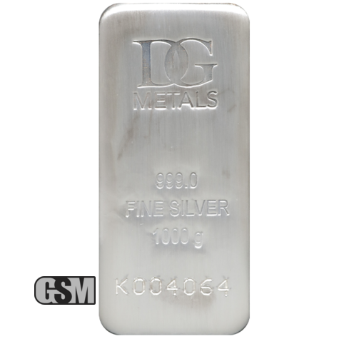 1 Kilo Silver Bar Dillon Gage Obverse Bar