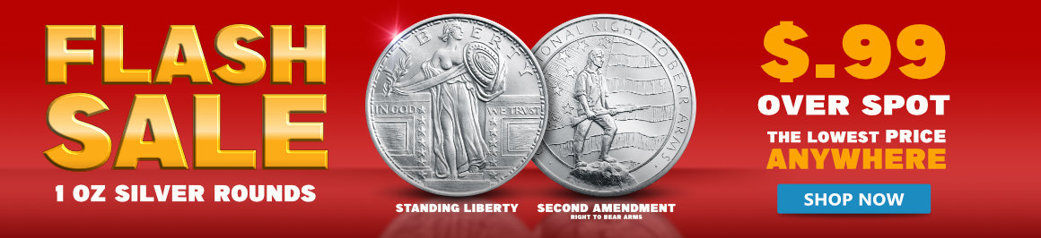 1 oz Silver Flash Sale Standing Liberty and Second Amendment