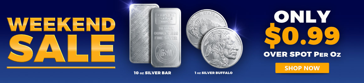 10 oz Silver Bar & GSM Buffalo Sale - 1 oz silver bullion